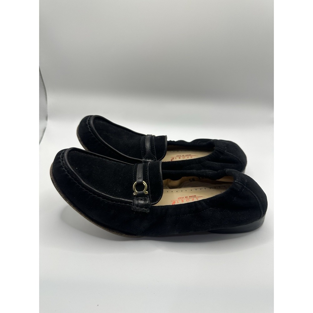 Vintage Salvatore Ferragamo Sport Black Suede Gancini Loafers - Women's 7 2A